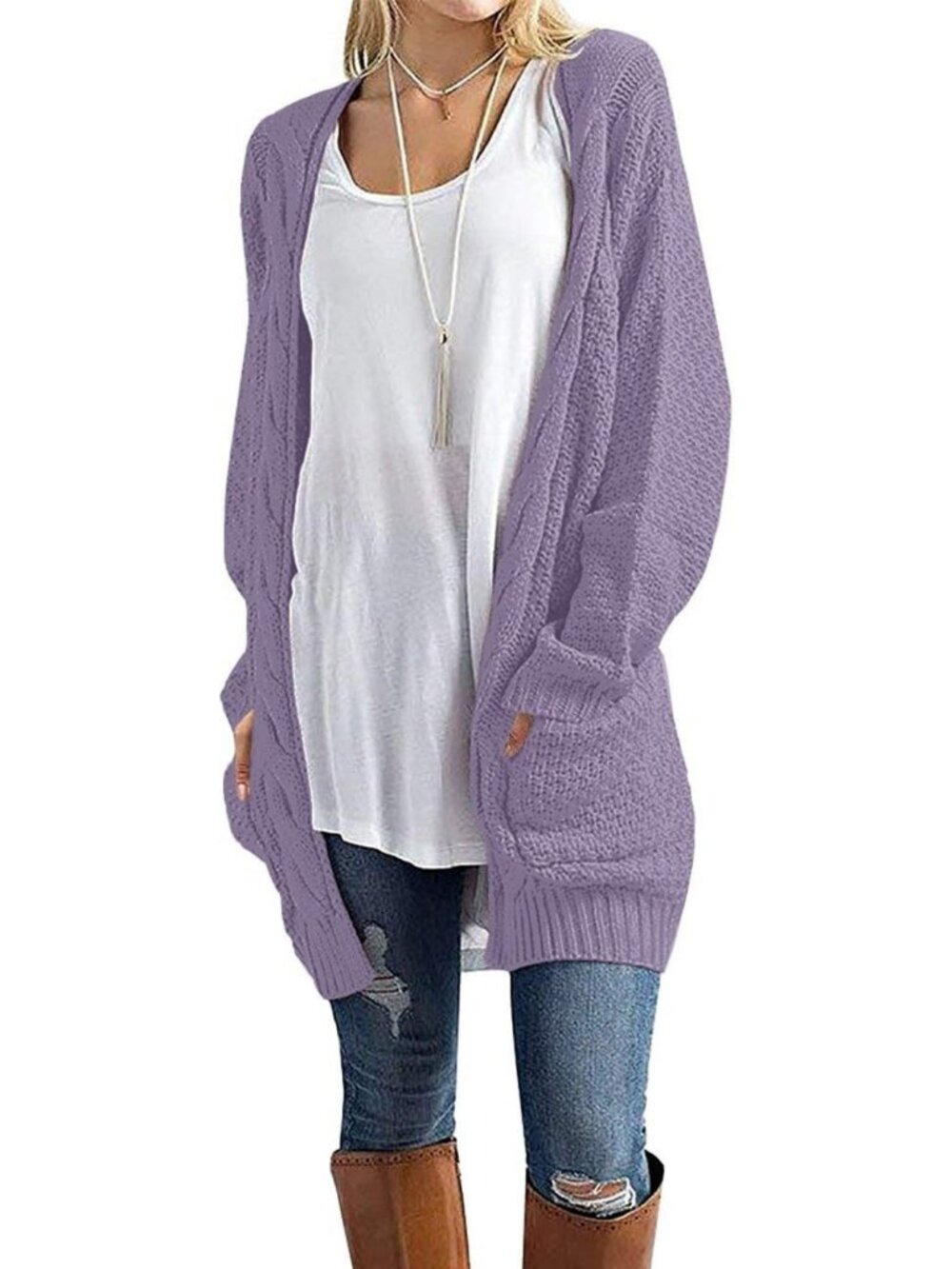 Cozy Long Sleeve Cardigan Sweater for Women | Fall Winter Essential with Pockets